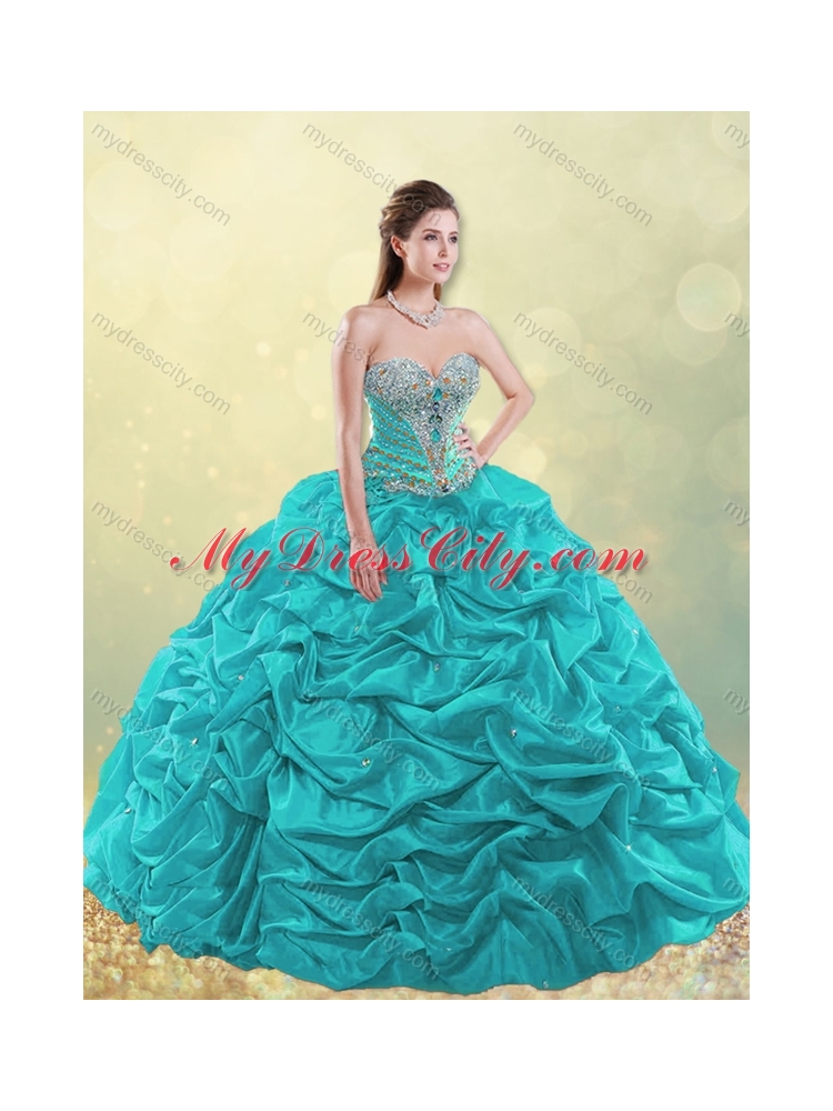 Gorgeous Really Puffy Beaded and Bubble Quinceanera Dress in Taffeta
