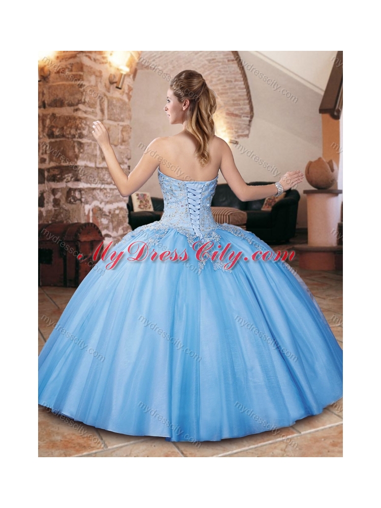 Classical Big Puffy Champagne Quinceanera Dress with Appliques and Beading