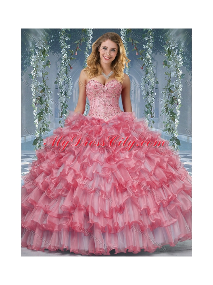 Lovely Big 2016 Quinceanera Dresses with Beading and Ruffles