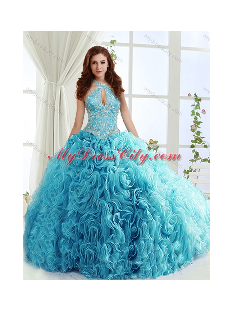 Cut Out Bust Beaded Detachable Quinceanera Skirts in Baby Blue