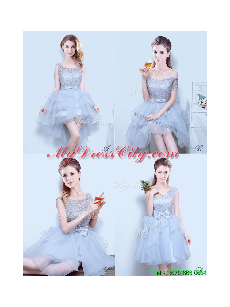 Latest See Through Scoop Dama Dress with Ruffles and Bowknot