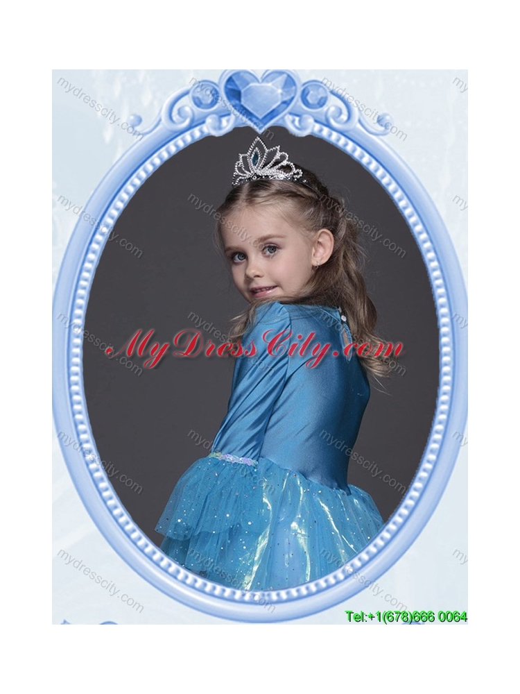 Halloween Classical Long Sleeves Short Little Girl Pageant Dress in Tulle and Taffeta