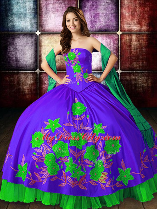 Multi-color Sleeveless Satin Lace Up Vestidos de Quinceanera for Military Ball and Sweet 16 and Quinceanera