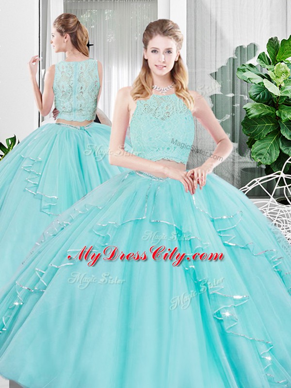 Beauteous Tulle Sleeveless Floor Length 15 Quinceanera Dress and Lace and Ruffled Layers