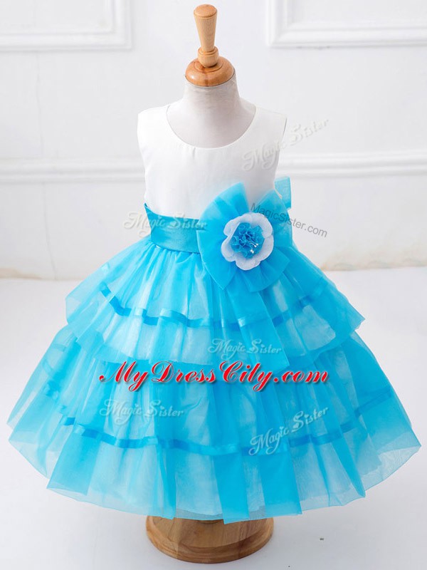 Baby Blue Child Pageant Dress Wedding Party with Ruffled Layers and ...