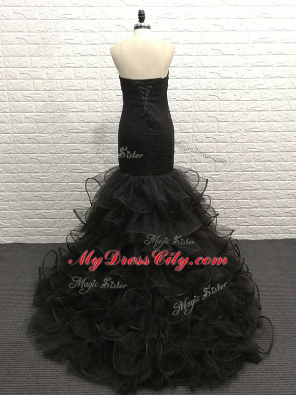 Black Sleeveless Tulle Zipper for Prom and Sweet 16