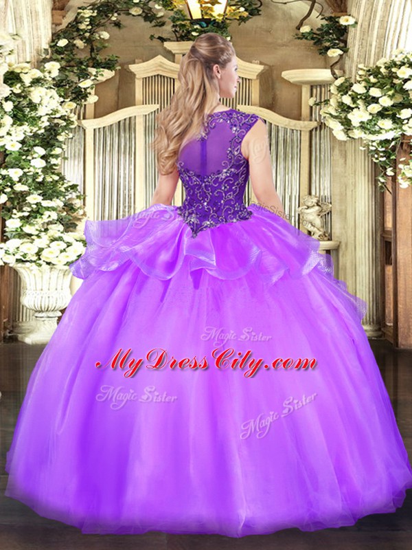 Yellow Green 15 Quinceanera Dress Military Ball and Sweet 16 and Quinceanera with Beading Scoop Sleeveless Zipper