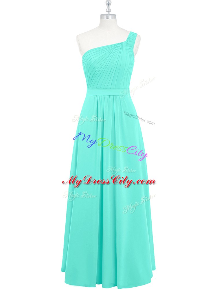 Chiffon Sleeveless Floor Length Dress for Prom and Ruching