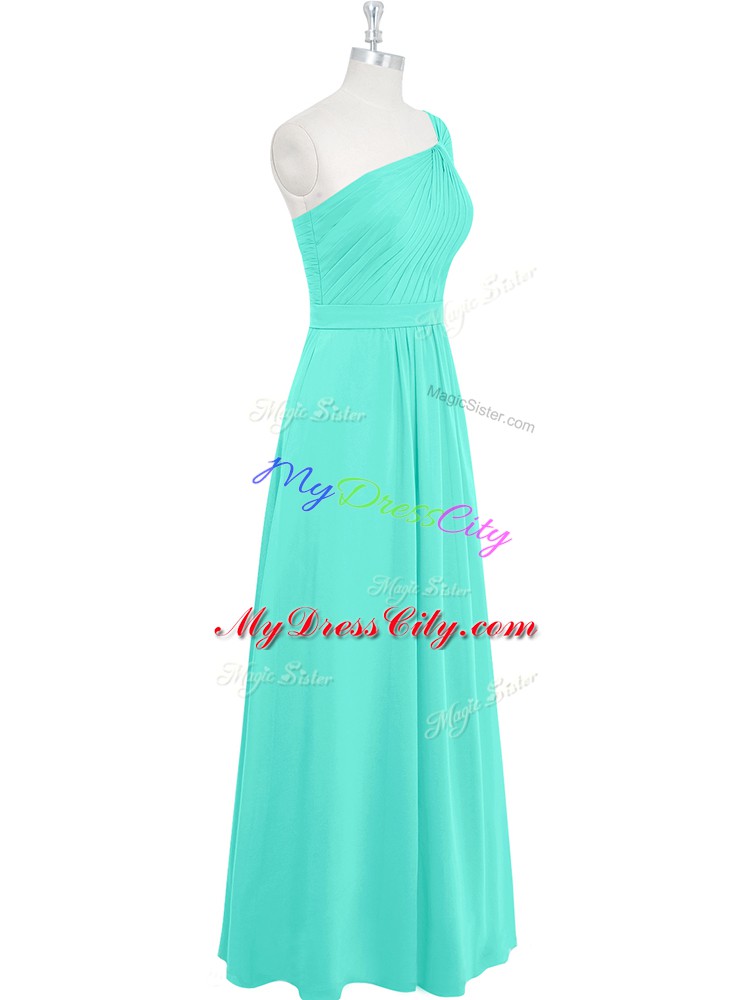 Chiffon Sleeveless Floor Length Dress for Prom and Ruching