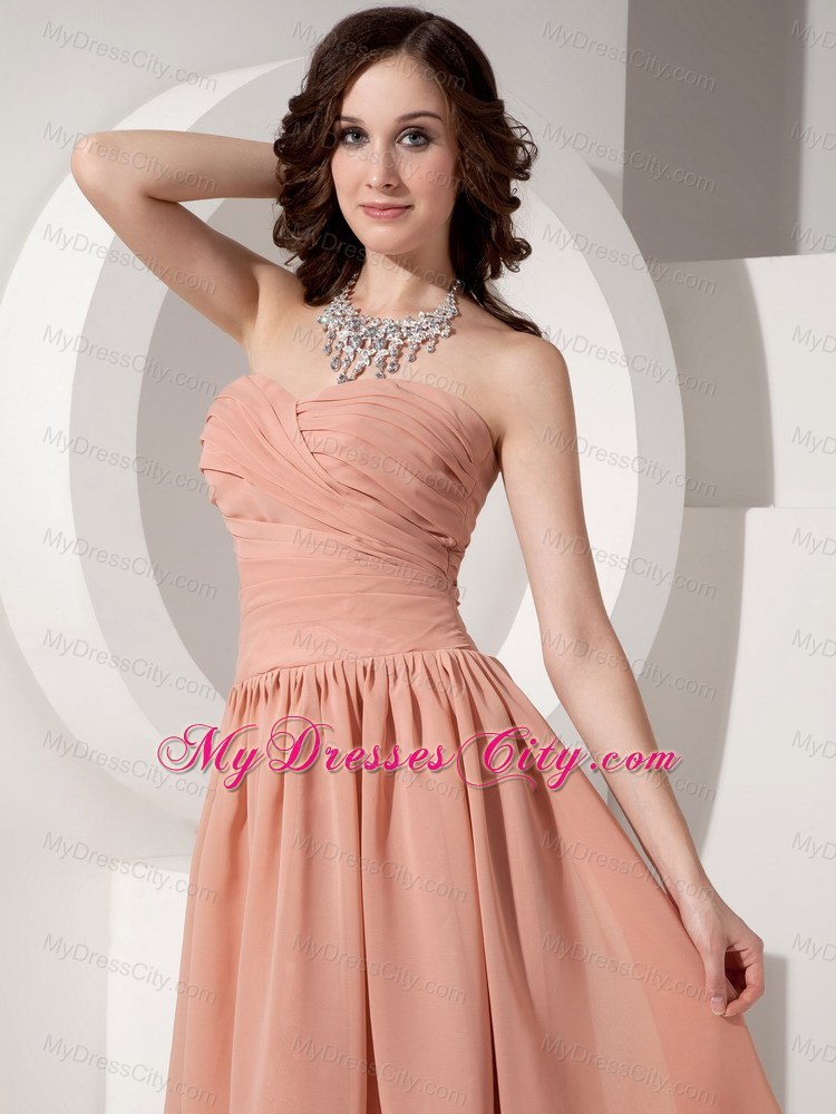 Customized Empire Sweetheart Peachy Beige Bridesmaid Dress