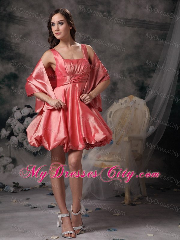 Straps Mini-length Puffy Bridesmaids Dresses with Wraps
