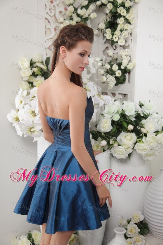 A-line Strapless Ruching Bridesmaids Dresses with Zipper-up Back