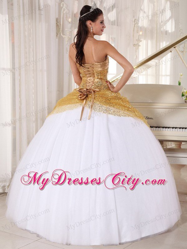 Paillette Over Skirt Halter Sequins Quinceanera Gowns with Fitted Waist
