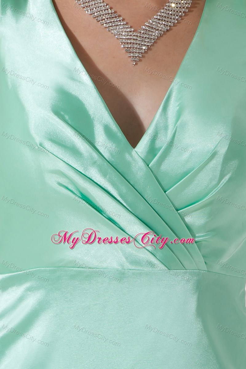 Apple Green Knee-length A-line V-neck Dresses For Bridesmaid 2013 on Sale