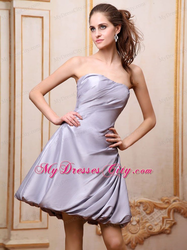 Mini-length Strapless Grey Homecoming Dress in Taffeta 2013