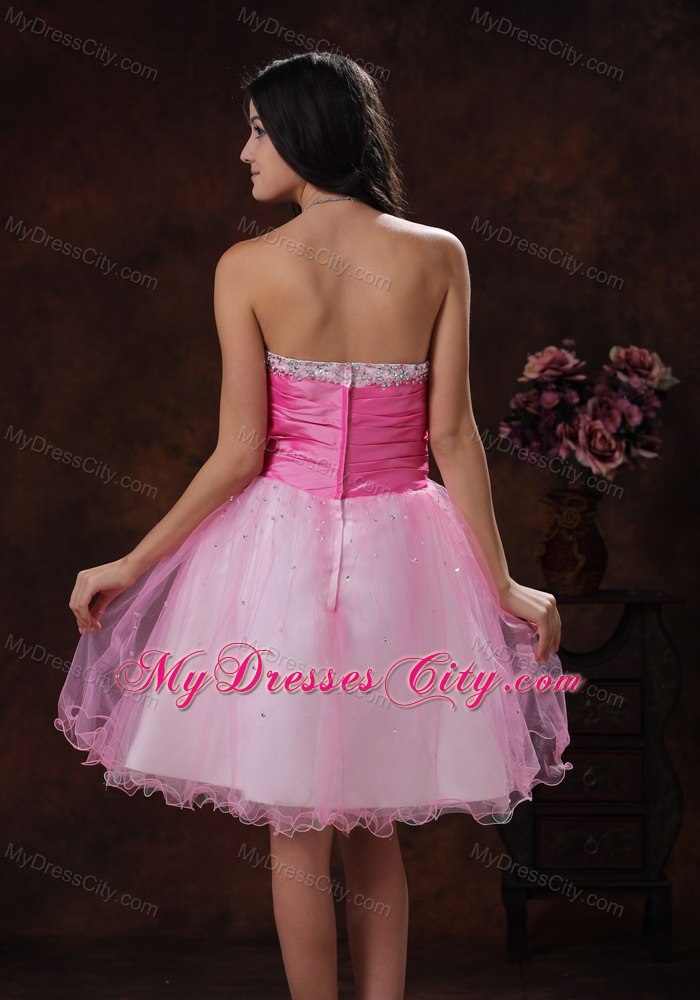 Beadeded Sweetheart Multi-color Organza Short Prom Cocktail Dress