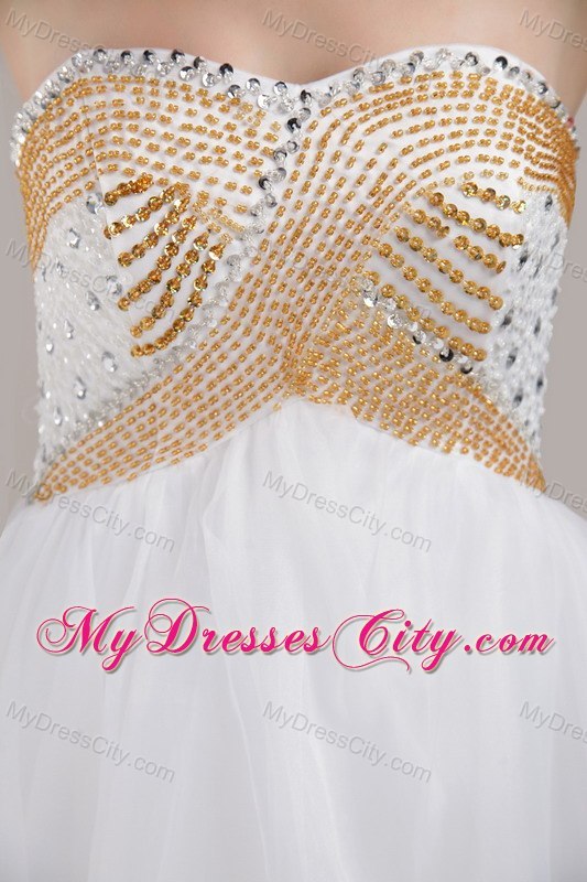 White Strapless Short Cocktail Dress for Celebrity with Beading