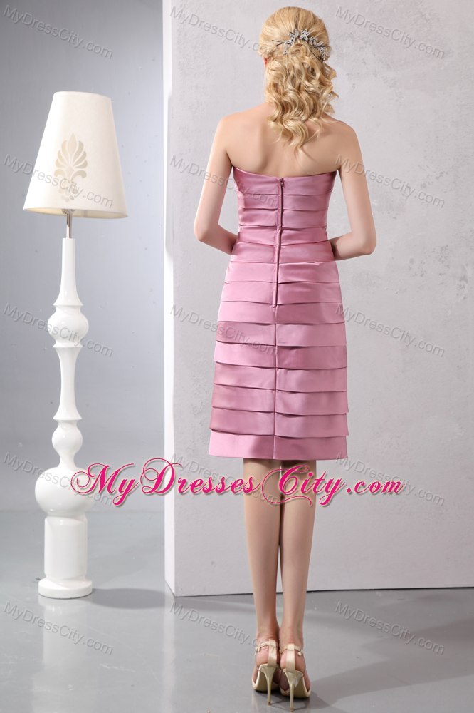 Discount Pink Column Sweetheart Ruffled Layers Cocktails Dresses