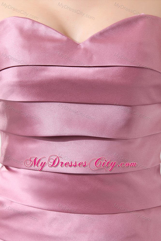 Discount Pink Column Sweetheart Ruffled Layers Cocktails Dresses