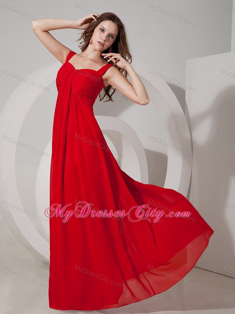 Red Empire Chiffon Straps Plus Size Dama Dresses for Quinceanera