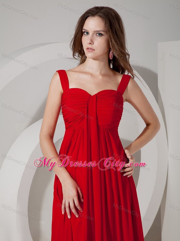 Red Empire Chiffon Straps Plus Size Dama Dresses for Quinceanera