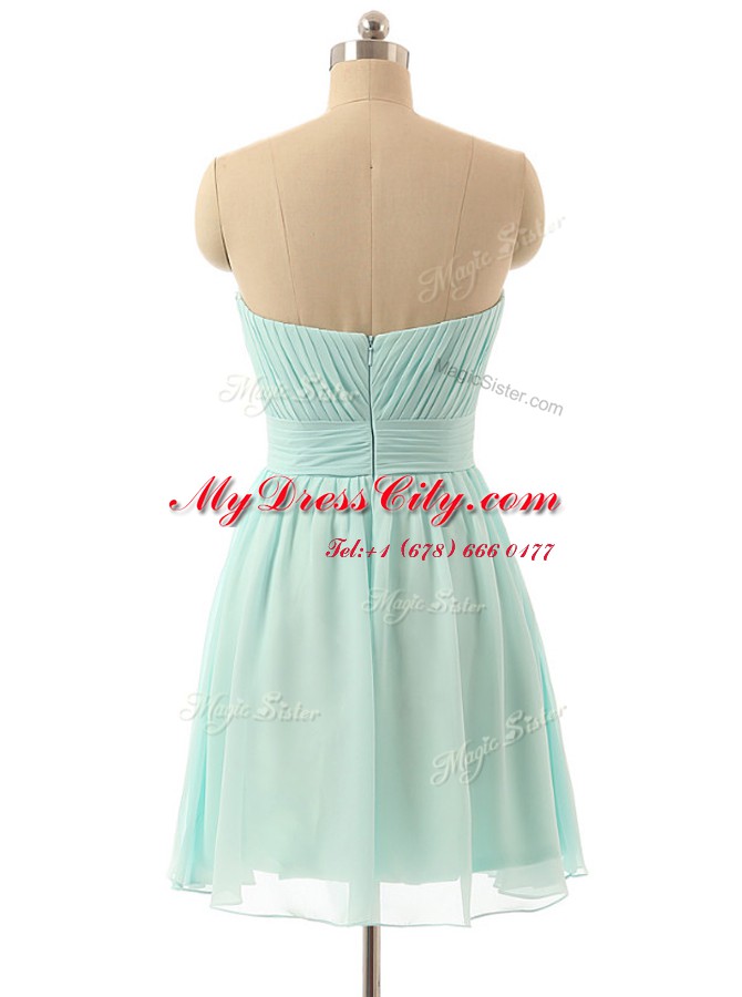 Light Blue Club Wear Party and For with Beading Sweetheart Sleeveless Zipper