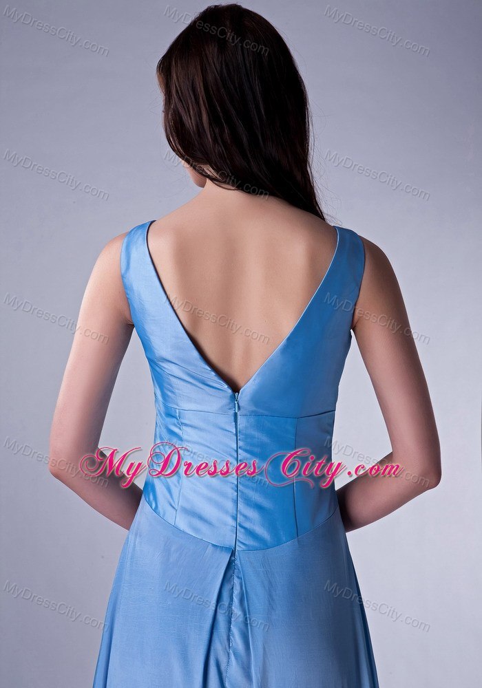 Custom Made Blue Taffeta Beading Prom Dress for 2013