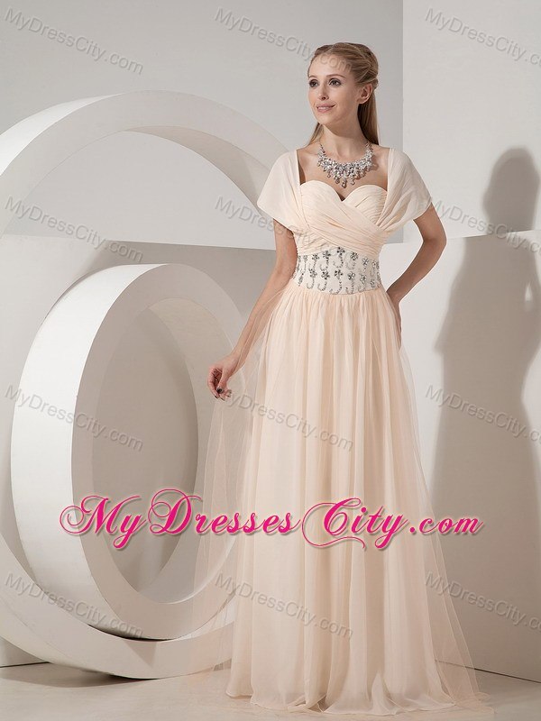 Champagne Sweetheart Wedding Mother Outfits Chiffon with Beading