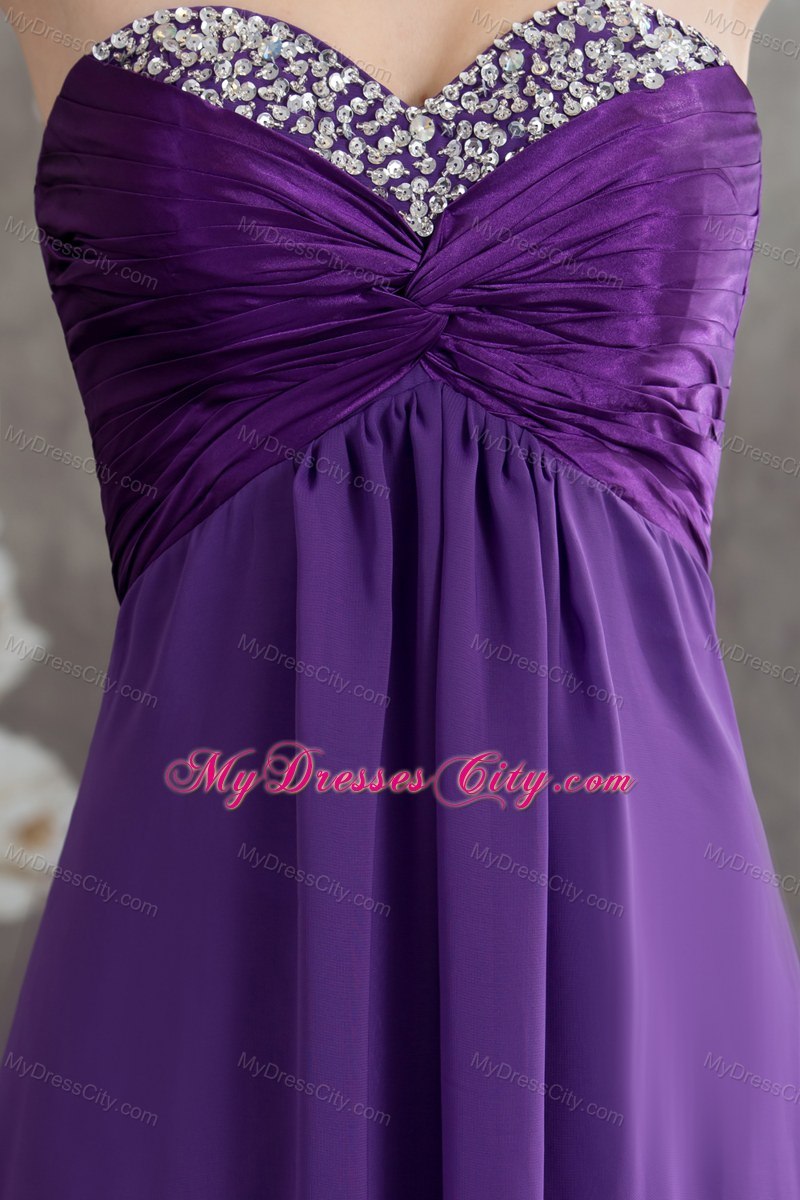 Empire Sweetheart Beading Purple Prom Dress For 2013 Spring
