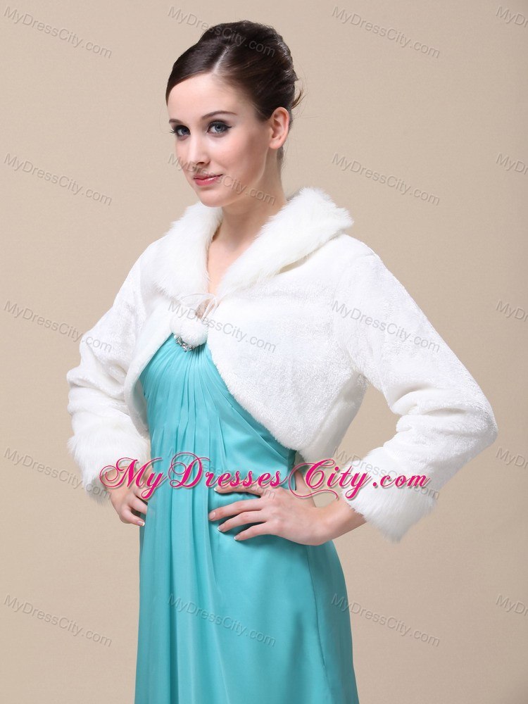 Romantic Fox Fringed Fur Special Jacket In Ivory With High-neck