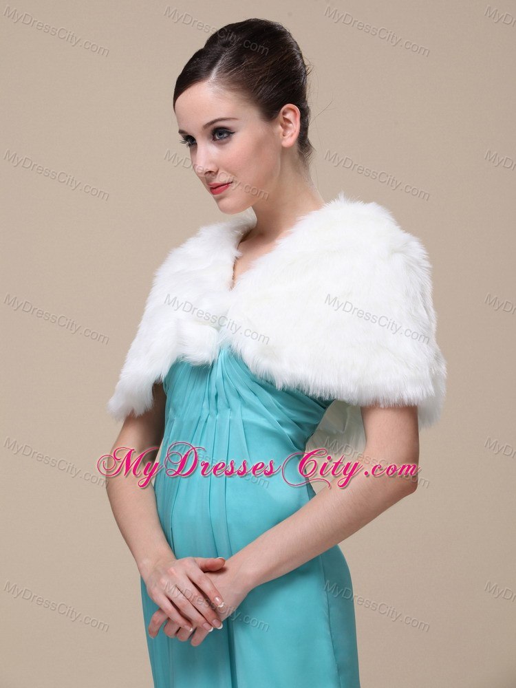 Faux Fur Wedding / Special Occasion Shawl With Front Closure