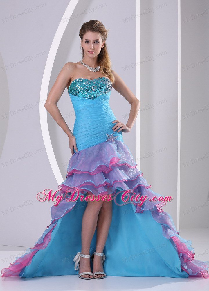 Multi-color High-low Mermaid Prom Dress with Beading