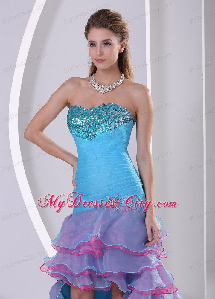 Multi-color High-low Mermaid Prom Dress with Beading