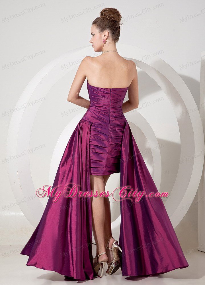 Mini-length Sheathy Prom Party Dresses with Tail Both Sides