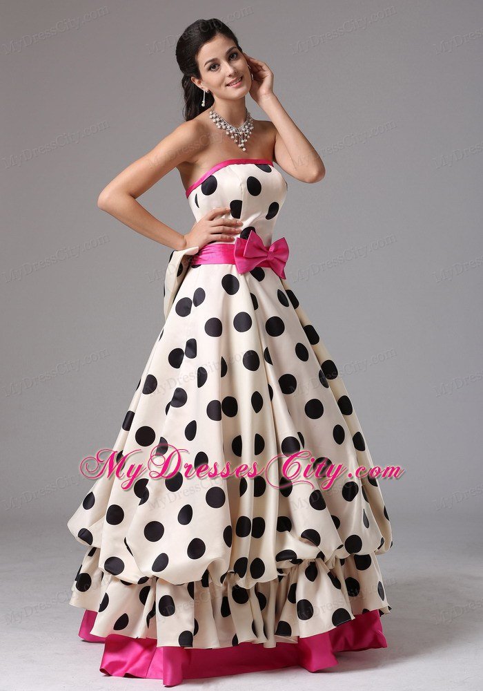 Pretty A-line Strapless Prom Gowns with Bowknot Front and Back