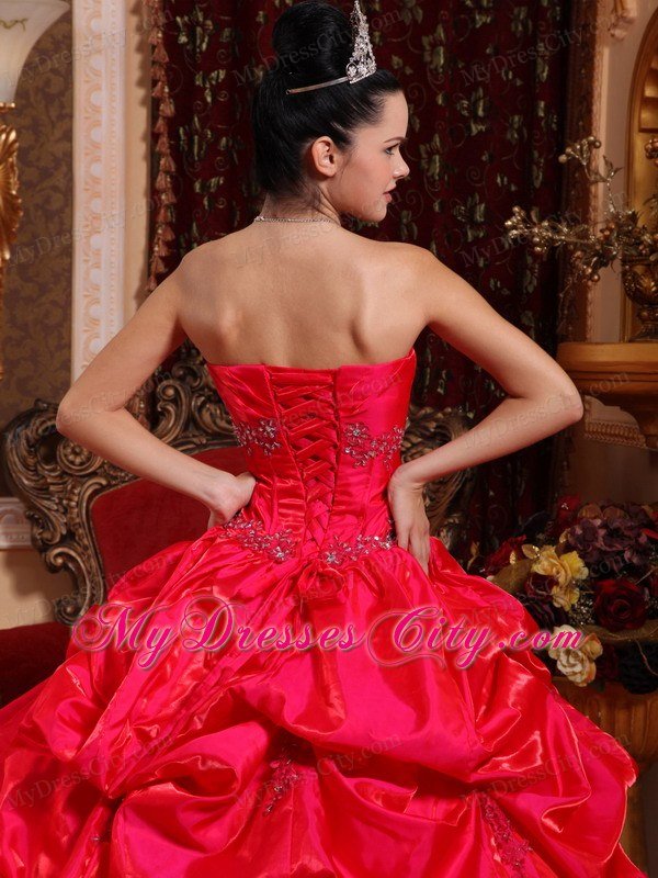 Spectecular Taffeta Beading Quinceanera Dress in Red under 200