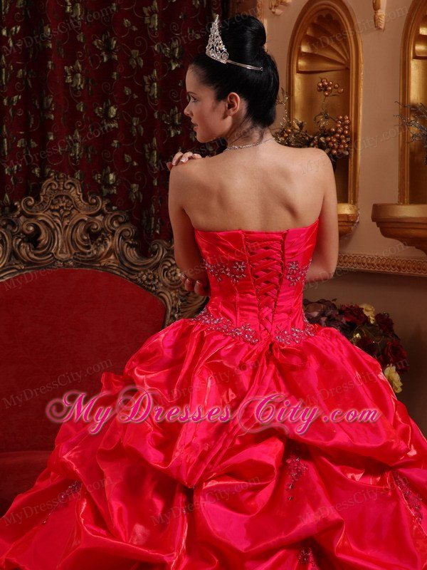 Spectecular Taffeta Beading Quinceanera Dress in Red under 200