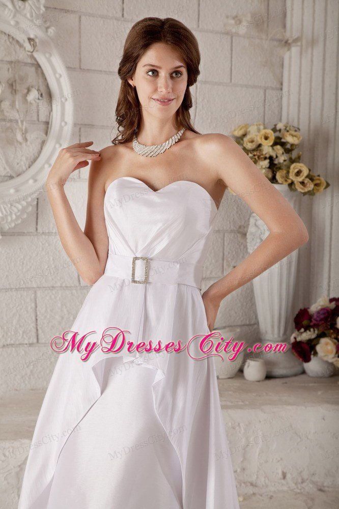 Cute Princess Sweetheart Brush Train Taffeta Belt Bridal dress