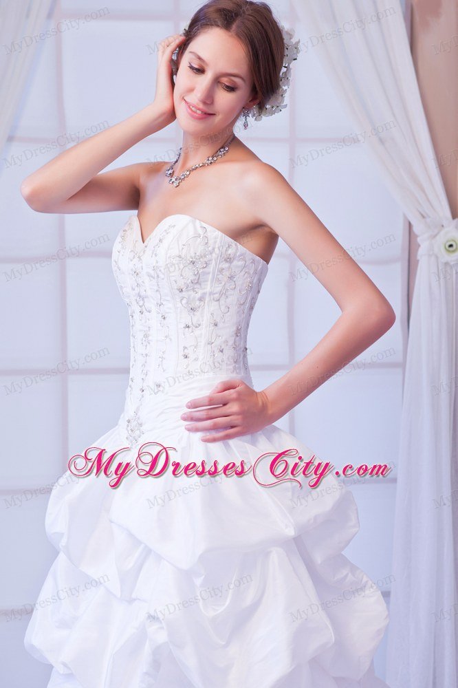 2013 Princess Sweetheart Beading Pick Ups Garden Dress for Wedding