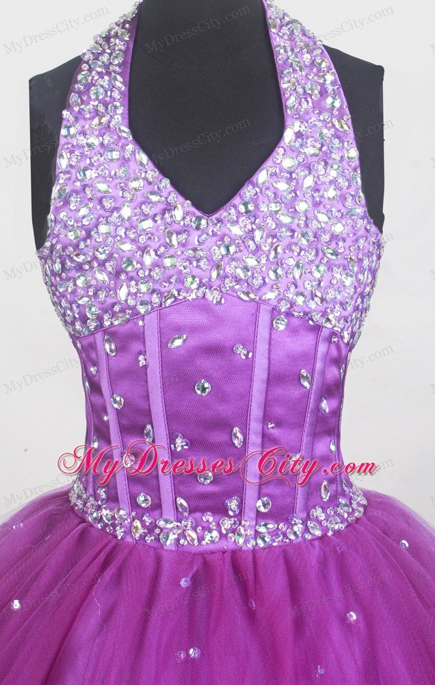 Bead Decorated Top and Boning Detail Ball Gown for Little Girl