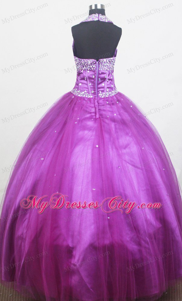 Bead Decorated Top and Boning Detail Ball Gown for Little Girl