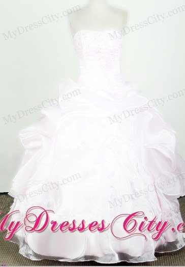 Beading Strapless Ball Gown in Organza for Glitz pageant