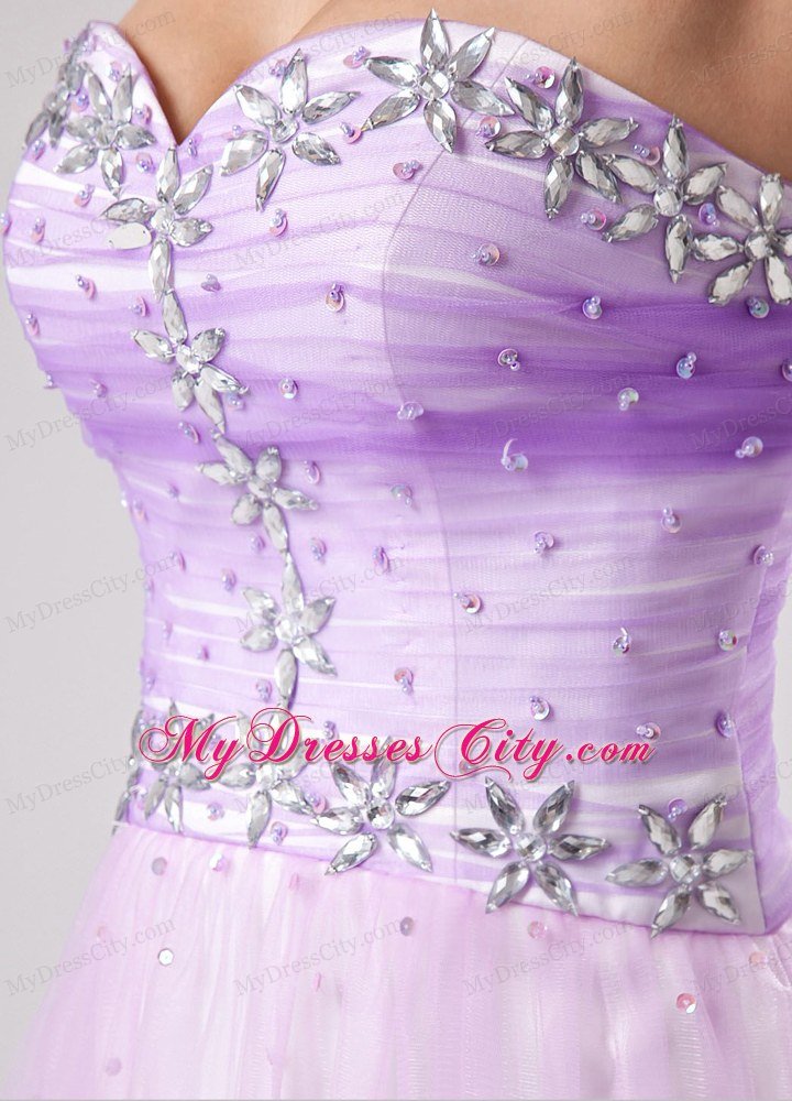Sweetheart Beaded Organza 2013 Short Prom Dresses for Girls