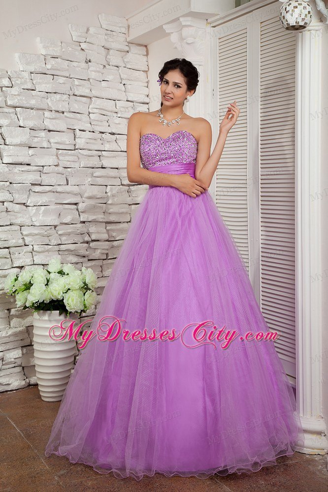 Sweetheart Lavender A-line 2013 Beaded Prom Dress