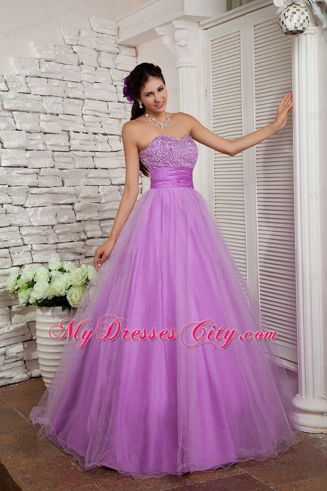 Sweetheart Lavender A-line 2013 Beaded Prom Dress