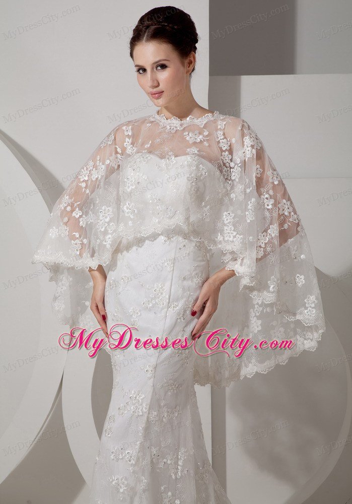 Mermaid Sweetheart Court Train Bridal Gown with Cloak
