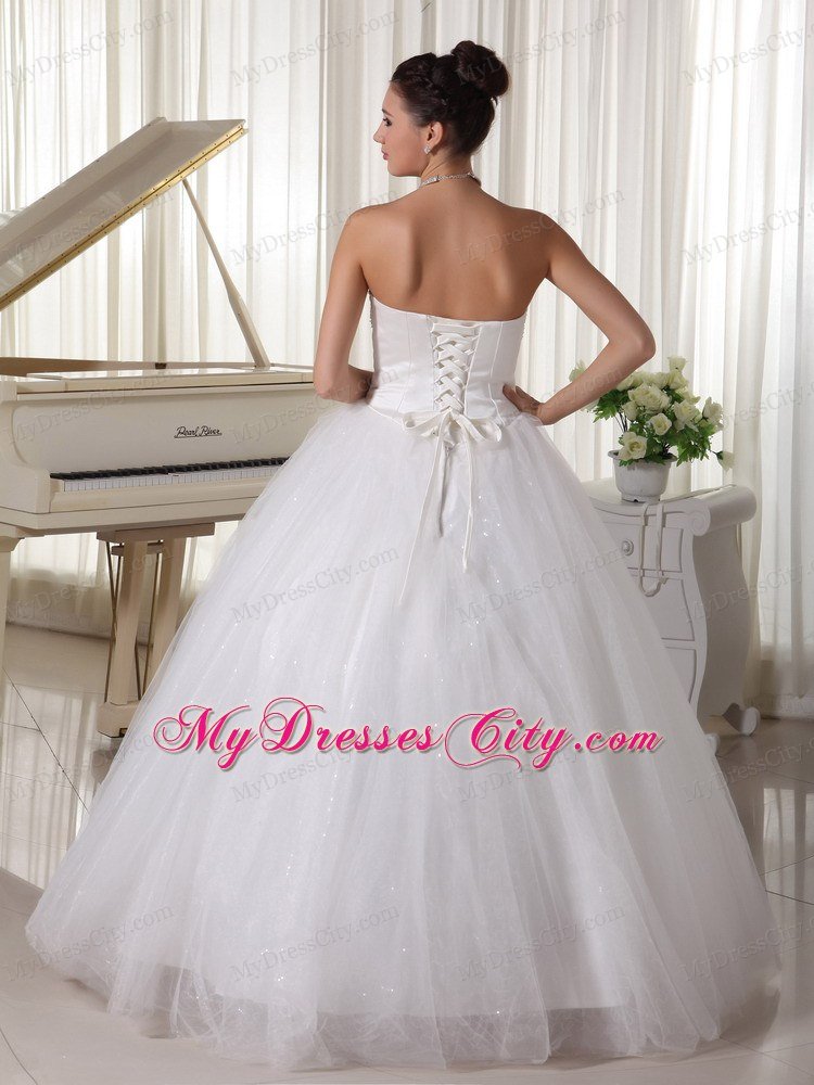 Ball Gown Beaded Sweetheart Floor Length Wedding Gown
