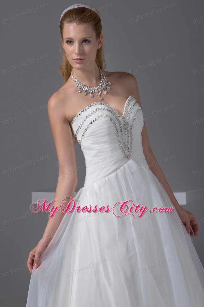 Plus Size Sweetheart Ruching Wedding Dress with Beading