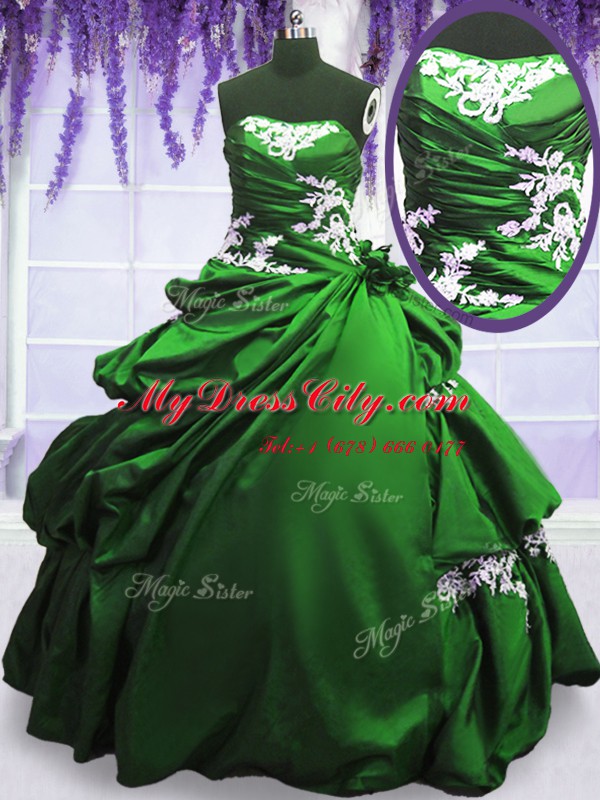 Fine Pick Ups Sleeveless Taffeta Lace Up 15th Birthday Dress for Military Ball and Sweet 16 and Quinceanera