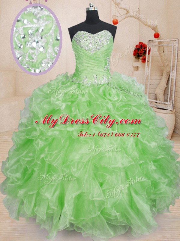 Floor Length Ball Gowns Sleeveless Quince Ball Gowns Lace Up